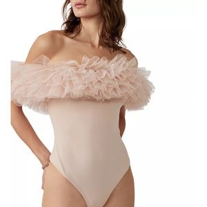 Free People
Big Love Tulle Off-the-Shoulder Bodysuit